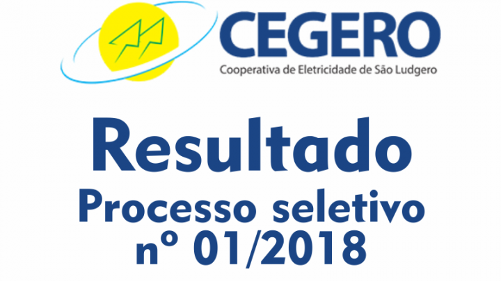 Resultado Oficial CEGERO – Processo seletivo nº 01/2018